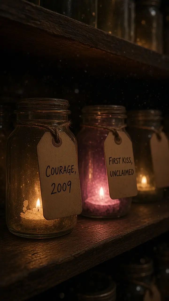 Shelves of labelled jars
